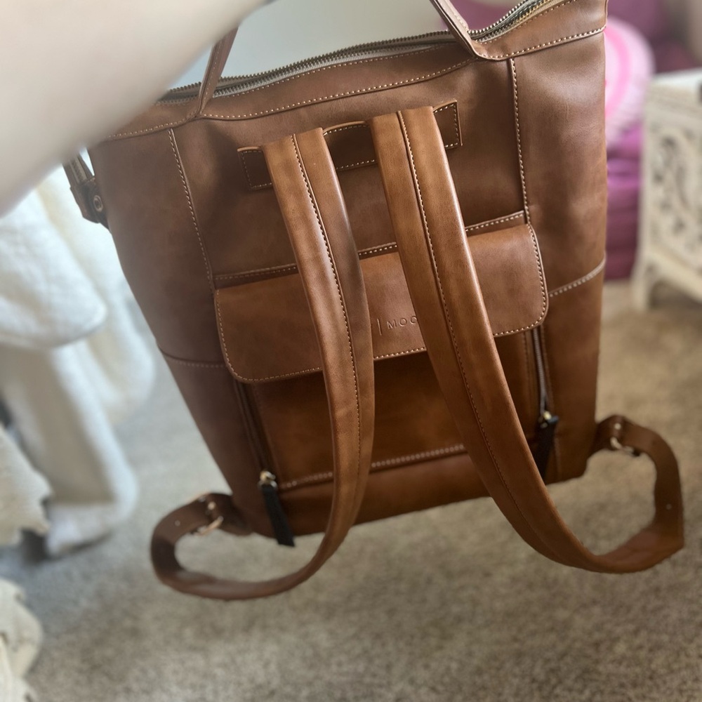 Kelly Moore Tan Leather Backpack - Picture 2 of 6